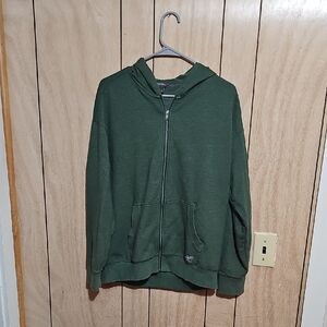 Eddie Bauer Women’s Full Zip Fleece Hoodie Jacket Green Size M
